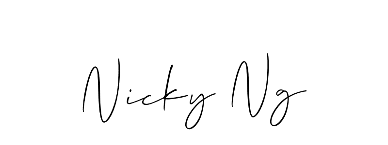 You should practise on your own different ways (Allison_Script) to write your name (Nicky Ng) in signature. don't let someone else do it for you. Nicky Ng signature style 2 images and pictures png