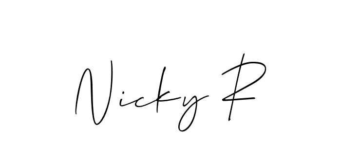 Check out images of Autograph of Nicky R name. Actor Nicky R Signature Style. Allison_Script is a professional sign style online. Nicky R signature style 2 images and pictures png