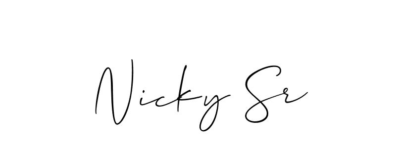How to make Nicky Sr signature? Allison_Script is a professional autograph style. Create handwritten signature for Nicky Sr name. Nicky Sr signature style 2 images and pictures png
