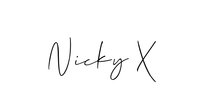 if you are searching for the best signature style for your name Nicky X. so please give up your signature search. here we have designed multiple signature styles  using Allison_Script. Nicky X signature style 2 images and pictures png