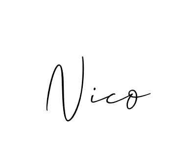 The best way (Allison_Script) to make a short signature is to pick only two or three words in your name. The name Nico include a total of six letters. For converting this name. Nico signature style 2 images and pictures png