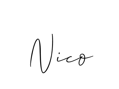 The best way (Allison_Script) to make a short signature is to pick only two or three words in your name. The name Nico include a total of six letters. For converting this name. Nico signature style 2 images and pictures png