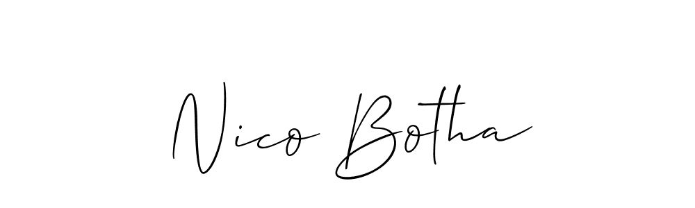 Use a signature maker to create a handwritten signature online. With this signature software, you can design (Allison_Script) your own signature for name Nico Botha. Nico Botha signature style 2 images and pictures png