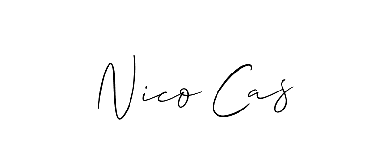 Use a signature maker to create a handwritten signature online. With this signature software, you can design (Allison_Script) your own signature for name Nico Cas. Nico Cas signature style 2 images and pictures png