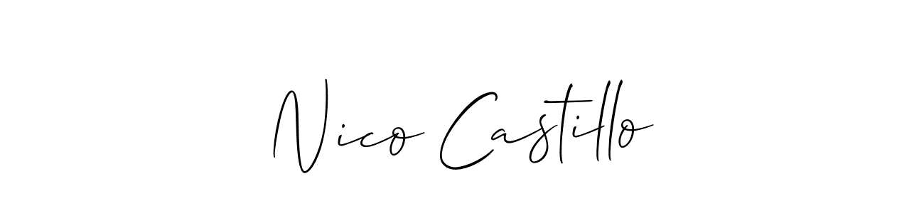 Similarly Allison_Script is the best handwritten signature design. Signature creator online .You can use it as an online autograph creator for name Nico Castillo. Nico Castillo signature style 2 images and pictures png
