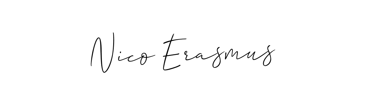 Use a signature maker to create a handwritten signature online. With this signature software, you can design (Allison_Script) your own signature for name Nico Erasmus. Nico Erasmus signature style 2 images and pictures png