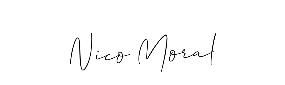 Nico Moral stylish signature style. Best Handwritten Sign (Allison_Script) for my name. Handwritten Signature Collection Ideas for my name Nico Moral. Nico Moral signature style 2 images and pictures png