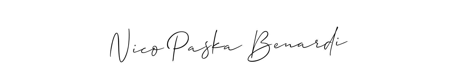 Use a signature maker to create a handwritten signature online. With this signature software, you can design (Allison_Script) your own signature for name Nico Paska Benardi. Nico Paska Benardi signature style 2 images and pictures png