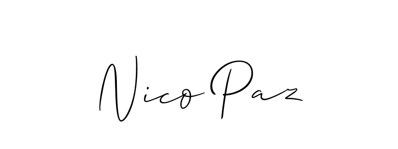 Allison_Script is a professional signature style that is perfect for those who want to add a touch of class to their signature. It is also a great choice for those who want to make their signature more unique. Get Nico Paz name to fancy signature for free. Nico Paz signature style 2 images and pictures png