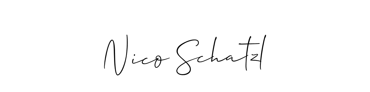 Create a beautiful signature design for name Nico Schatzl. With this signature (Allison_Script) fonts, you can make a handwritten signature for free. Nico Schatzl signature style 2 images and pictures png