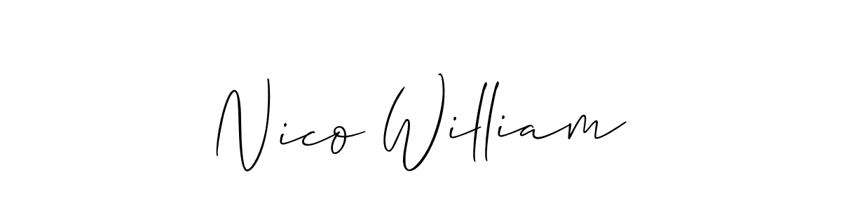 It looks lik you need a new signature style for name Nico William. Design unique handwritten (Allison_Script) signature with our free signature maker in just a few clicks. Nico William signature style 2 images and pictures png