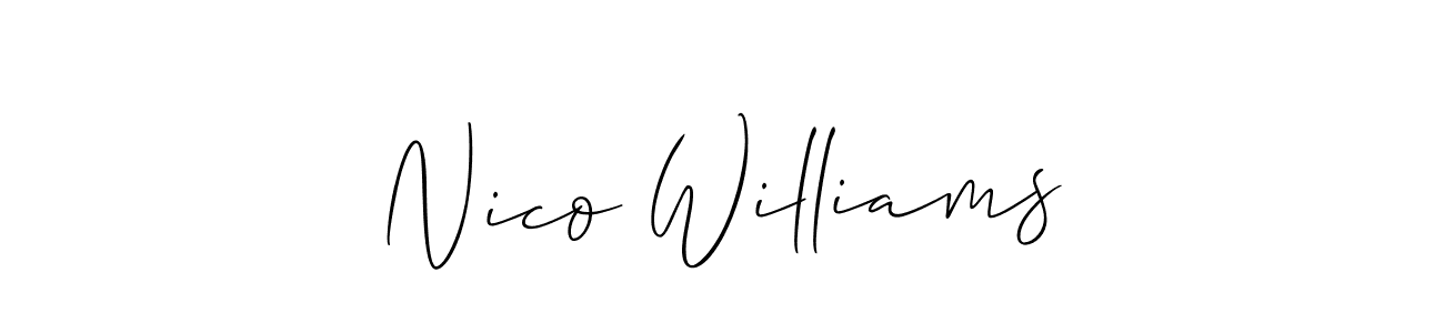 Also we have Nico Williams name is the best signature style. Create professional handwritten signature collection using Allison_Script autograph style. Nico Williams signature style 2 images and pictures png
