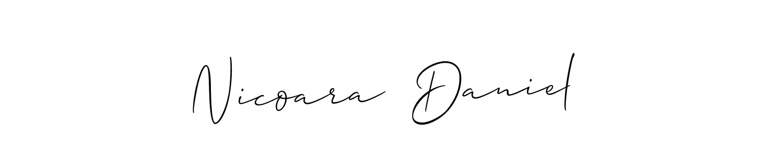 How to make Nicoara  Daniel name signature. Use Allison_Script style for creating short signs online. This is the latest handwritten sign. Nicoara  Daniel signature style 2 images and pictures png