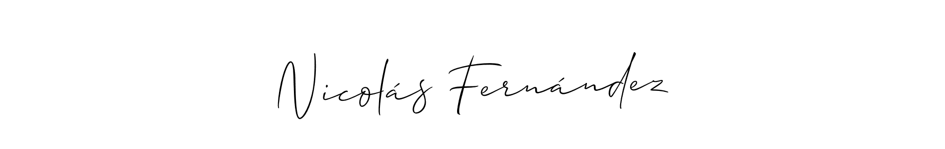 Make a beautiful signature design for name Nicolás Fernández. With this signature (Allison_Script) style, you can create a handwritten signature for free. Nicolás Fernández signature style 2 images and pictures png