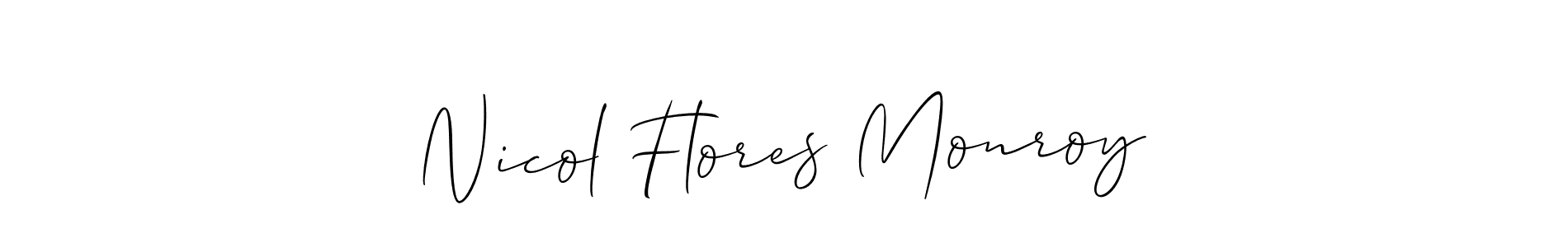 You should practise on your own different ways (Allison_Script) to write your name (Nicol Flores Monroy) in signature. don't let someone else do it for you. Nicol Flores Monroy signature style 2 images and pictures png