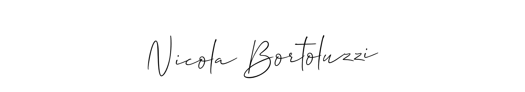Use a signature maker to create a handwritten signature online. With this signature software, you can design (Allison_Script) your own signature for name Nicola Bortoluzzi. Nicola Bortoluzzi signature style 2 images and pictures png