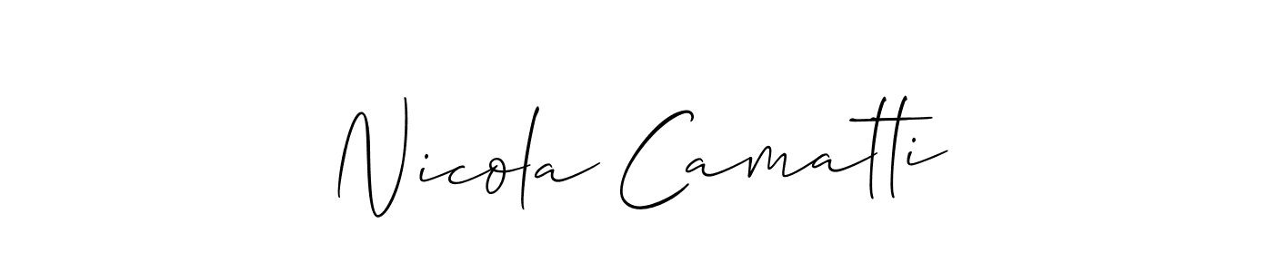 Nicola Camatti stylish signature style. Best Handwritten Sign (Allison_Script) for my name. Handwritten Signature Collection Ideas for my name Nicola Camatti. Nicola Camatti signature style 2 images and pictures png
