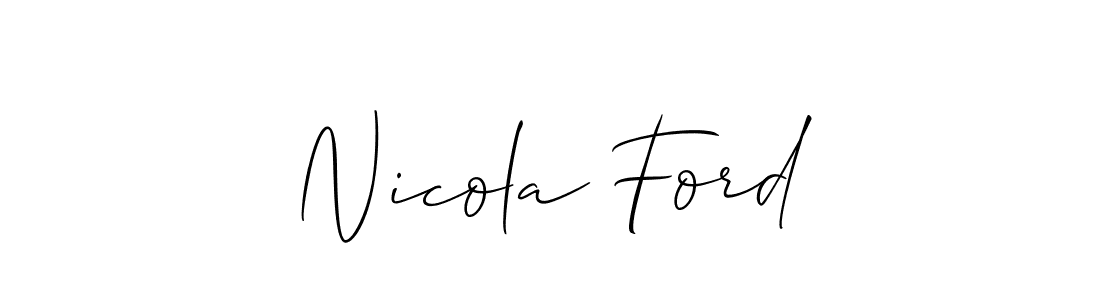 How to make Nicola Ford name signature. Use Allison_Script style for creating short signs online. This is the latest handwritten sign. Nicola Ford signature style 2 images and pictures png