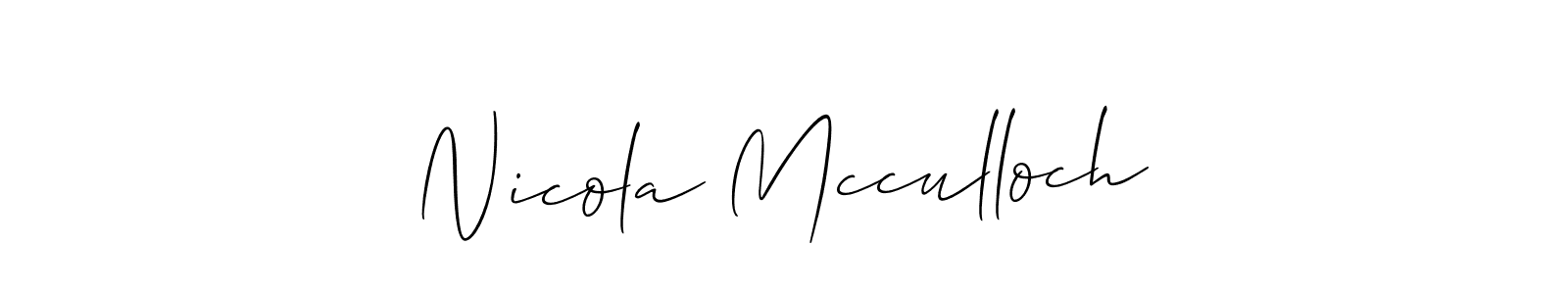 Create a beautiful signature design for name Nicola Mcculloch. With this signature (Allison_Script) fonts, you can make a handwritten signature for free. Nicola Mcculloch signature style 2 images and pictures png