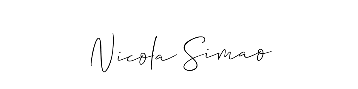 Nicola Simao stylish signature style. Best Handwritten Sign (Allison_Script) for my name. Handwritten Signature Collection Ideas for my name Nicola Simao. Nicola Simao signature style 2 images and pictures png