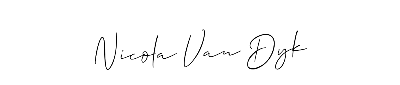 if you are searching for the best signature style for your name Nicola Van Dyk. so please give up your signature search. here we have designed multiple signature styles  using Allison_Script. Nicola Van Dyk signature style 2 images and pictures png