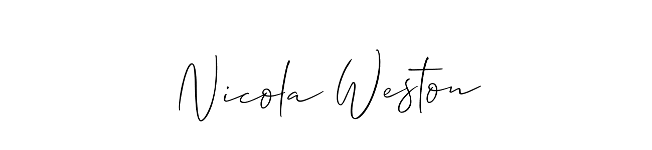 Also You can easily find your signature by using the search form. We will create Nicola Weston name handwritten signature images for you free of cost using Allison_Script sign style. Nicola Weston signature style 2 images and pictures png