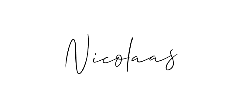 Create a beautiful signature design for name Nicolaas. With this signature (Allison_Script) fonts, you can make a handwritten signature for free. Nicolaas signature style 2 images and pictures png