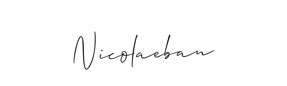 Also we have Nicolaeban name is the best signature style. Create professional handwritten signature collection using Allison_Script autograph style. Nicolaeban signature style 2 images and pictures png