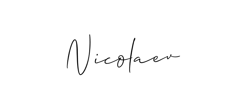 How to make Nicolaev name signature. Use Allison_Script style for creating short signs online. This is the latest handwritten sign. Nicolaev signature style 2 images and pictures png