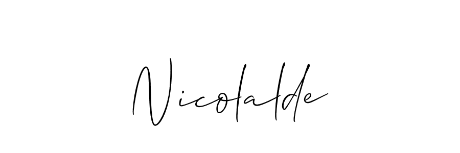 You can use this online signature creator to create a handwritten signature for the name Nicolalde. This is the best online autograph maker. Nicolalde signature style 2 images and pictures png