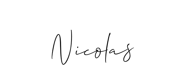Design your own signature with our free online signature maker. With this signature software, you can create a handwritten (Allison_Script) signature for name Nicolas. Nicolas signature style 2 images and pictures png