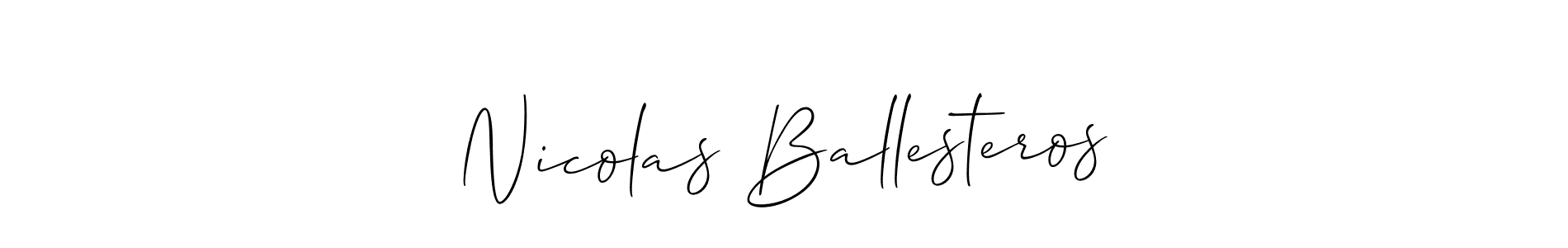 Nicolas Ballesteros stylish signature style. Best Handwritten Sign (Allison_Script) for my name. Handwritten Signature Collection Ideas for my name Nicolas Ballesteros. Nicolas Ballesteros signature style 2 images and pictures png