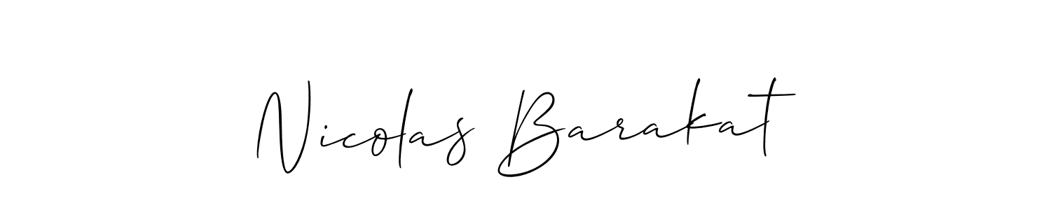 Allison_Script is a professional signature style that is perfect for those who want to add a touch of class to their signature. It is also a great choice for those who want to make their signature more unique. Get Nicolas Barakat name to fancy signature for free. Nicolas Barakat signature style 2 images and pictures png