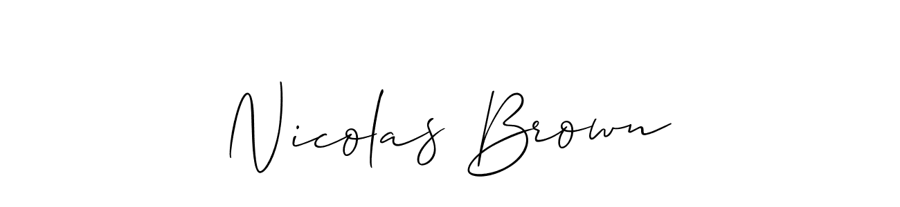 How to make Nicolas Brown name signature. Use Allison_Script style for creating short signs online. This is the latest handwritten sign. Nicolas Brown signature style 2 images and pictures png