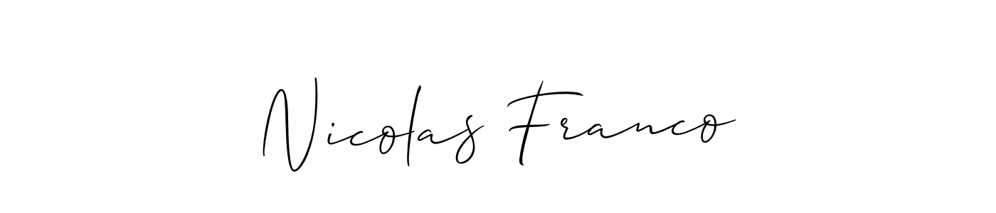 This is the best signature style for the Nicolas Franco name. Also you like these signature font (Allison_Script). Mix name signature. Nicolas Franco signature style 2 images and pictures png