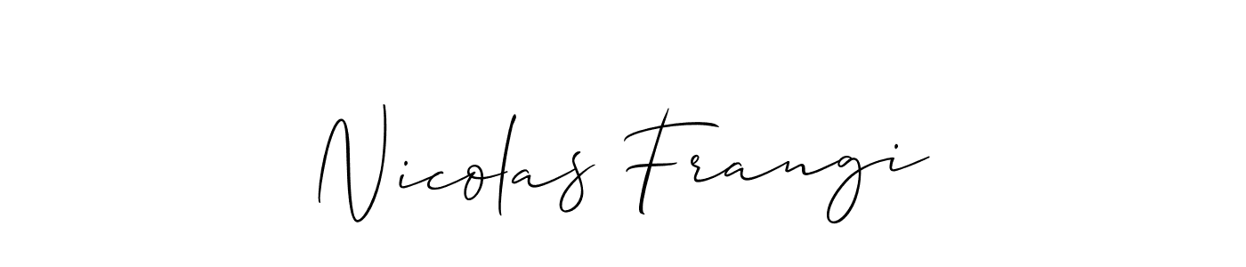 How to make Nicolas Frangi name signature. Use Allison_Script style for creating short signs online. This is the latest handwritten sign. Nicolas Frangi signature style 2 images and pictures png