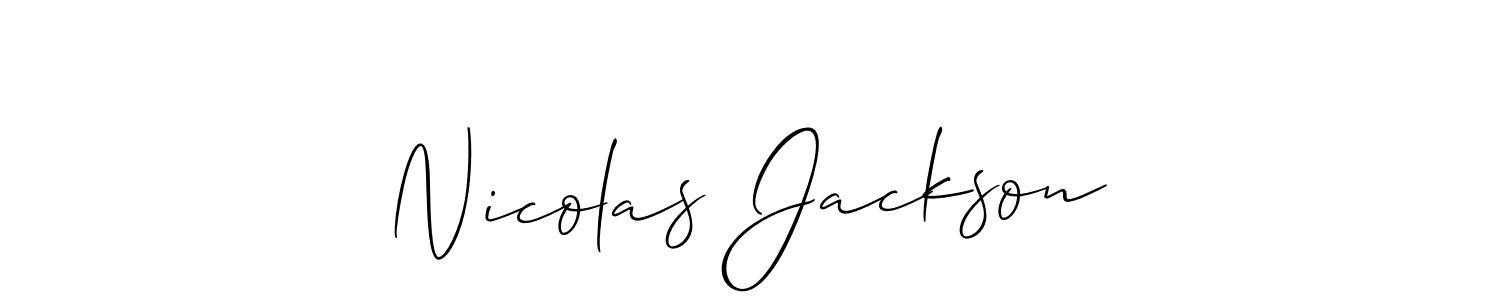 Use a signature maker to create a handwritten signature online. With this signature software, you can design (Allison_Script) your own signature for name Nicolas Jackson. Nicolas Jackson signature style 2 images and pictures png