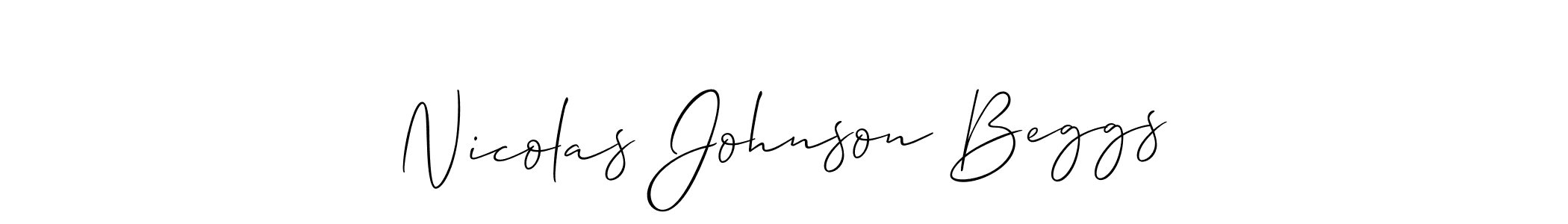 Make a short Nicolas Johnson Beggs signature style. Manage your documents anywhere anytime using Allison_Script. Create and add eSignatures, submit forms, share and send files easily. Nicolas Johnson Beggs signature style 2 images and pictures png