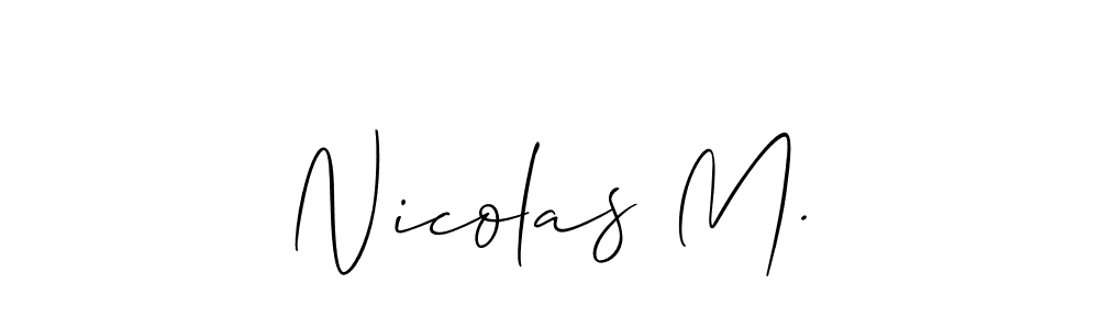 Design your own signature with our free online signature maker. With this signature software, you can create a handwritten (Allison_Script) signature for name Nicolas M.. Nicolas M. signature style 2 images and pictures png