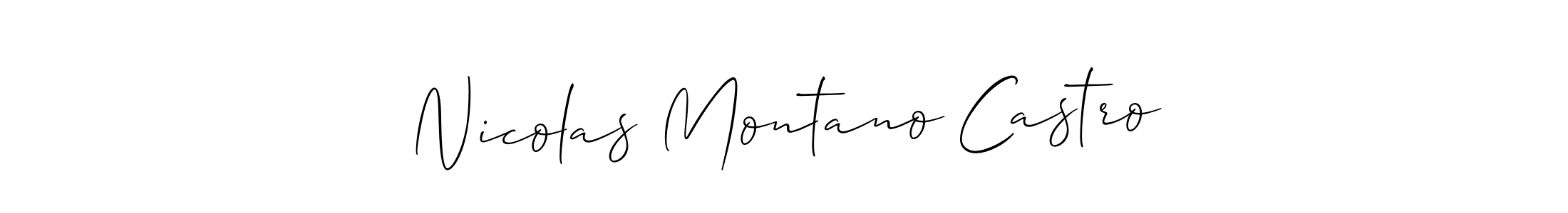 How to make Nicolas Montano Castro signature? Allison_Script is a professional autograph style. Create handwritten signature for Nicolas Montano Castro name. Nicolas Montano Castro signature style 2 images and pictures png