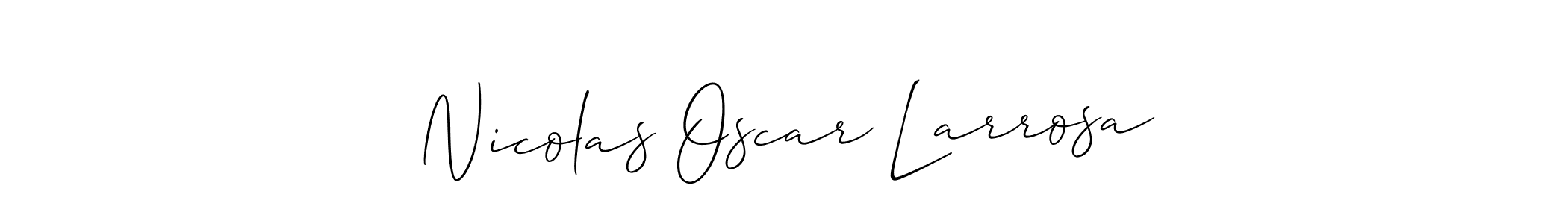 How to make Nicolas Oscar Larrosa name signature. Use Allison_Script style for creating short signs online. This is the latest handwritten sign. Nicolas Oscar Larrosa signature style 2 images and pictures png