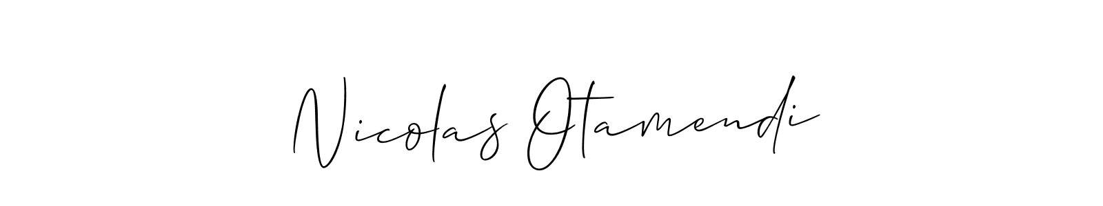 Make a beautiful signature design for name Nicolas Otamendi. With this signature (Allison_Script) style, you can create a handwritten signature for free. Nicolas Otamendi signature style 2 images and pictures png