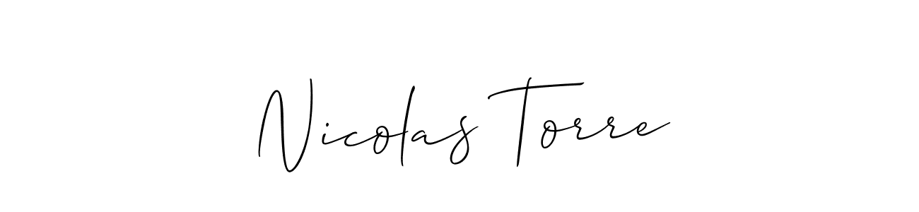 How to make Nicolas Torre signature? Allison_Script is a professional autograph style. Create handwritten signature for Nicolas Torre name. Nicolas Torre signature style 2 images and pictures png