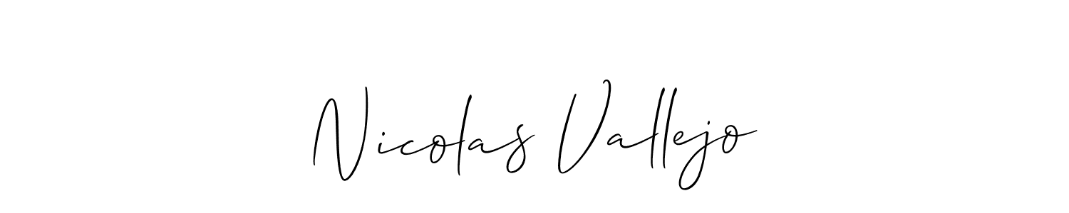 Make a short Nicolas Vallejo signature style. Manage your documents anywhere anytime using Allison_Script. Create and add eSignatures, submit forms, share and send files easily. Nicolas Vallejo signature style 2 images and pictures png