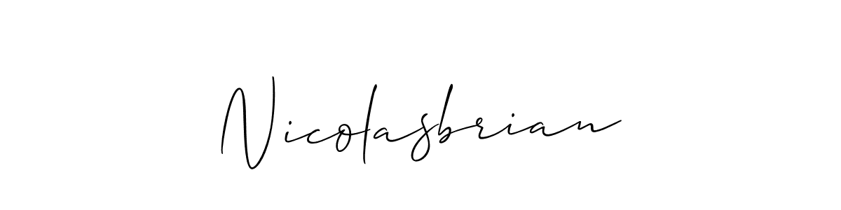 Make a beautiful signature design for name Nicolasbrian. With this signature (Allison_Script) style, you can create a handwritten signature for free. Nicolasbrian signature style 2 images and pictures png