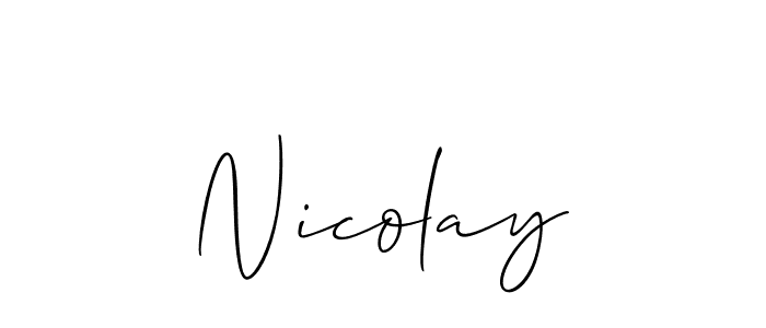 You should practise on your own different ways (Allison_Script) to write your name (Nicolay) in signature. don't let someone else do it for you. Nicolay signature style 2 images and pictures png