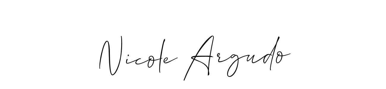Design your own signature with our free online signature maker. With this signature software, you can create a handwritten (Allison_Script) signature for name Nicole Argudo. Nicole Argudo signature style 2 images and pictures png