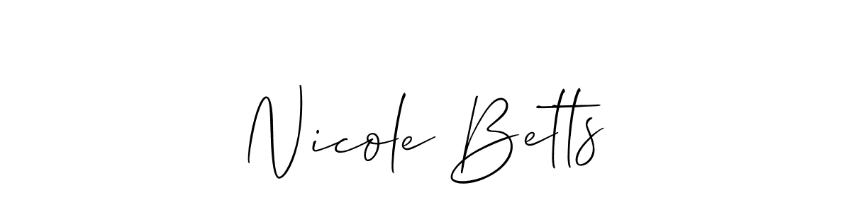 Make a beautiful signature design for name Nicole Betts. With this signature (Allison_Script) style, you can create a handwritten signature for free. Nicole Betts signature style 2 images and pictures png
