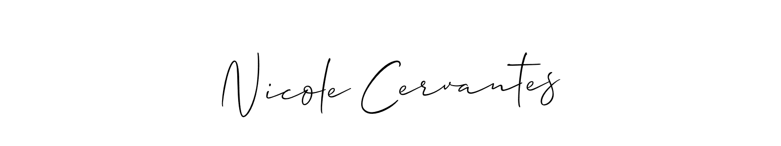 The best way (Allison_Script) to make a short signature is to pick only two or three words in your name. The name Nicole Cervantes include a total of six letters. For converting this name. Nicole Cervantes signature style 2 images and pictures png