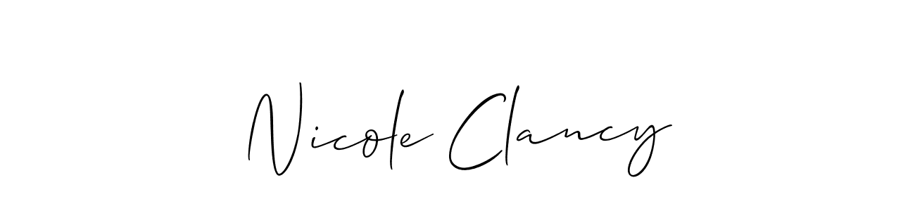 Make a short Nicole Clancy signature style. Manage your documents anywhere anytime using Allison_Script. Create and add eSignatures, submit forms, share and send files easily. Nicole Clancy signature style 2 images and pictures png